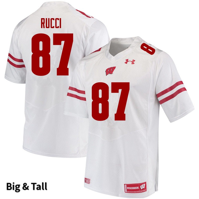 Wisconsin Badgers Men's #87 Hayden Rucci NCAA Under Armour Authentic White Big & Tall College Stitched Football Jersey SH40B84GF